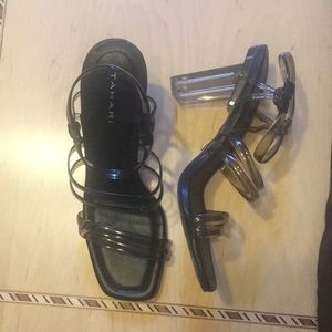 New Tahari Patrika Acrylic Heeled Sandals Size 9